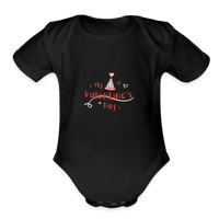 “My 1st Valentine’s Day-Organic Short Sleeve Baby Bodysuit - black