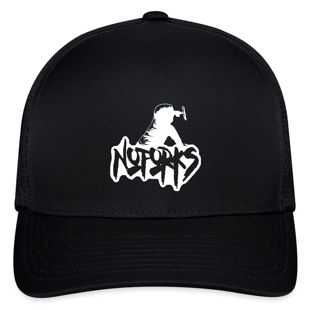 Cap-tain of No Forks – FlexFit Fitted Baseball Cap - black