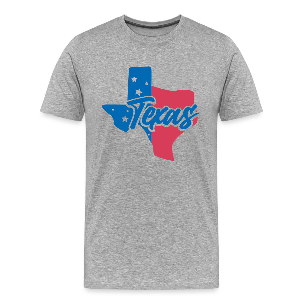 Texan Essence: Captivating State Outline Organic Tee for True Texans - heather gray