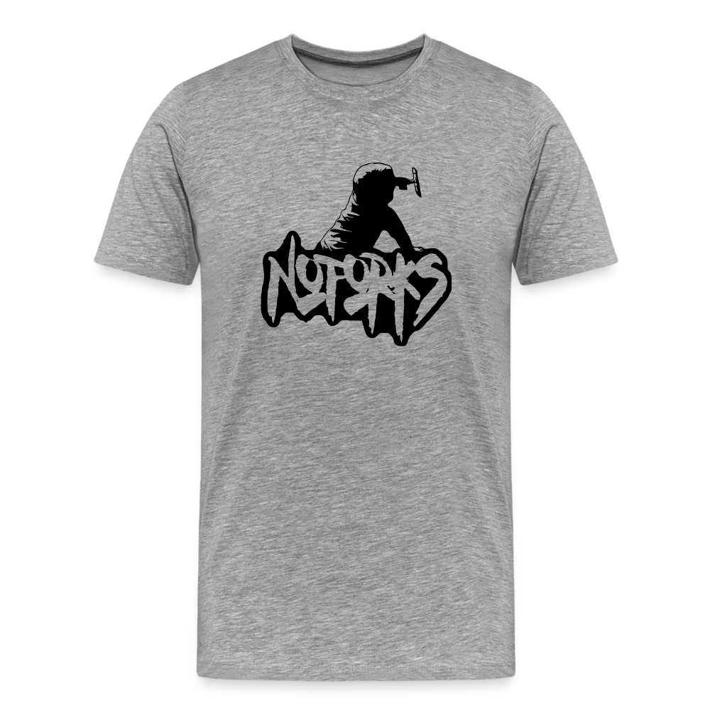 Light but Loud – No Forks Men’s Premium Tee (Black Logo Edition) - heather gray