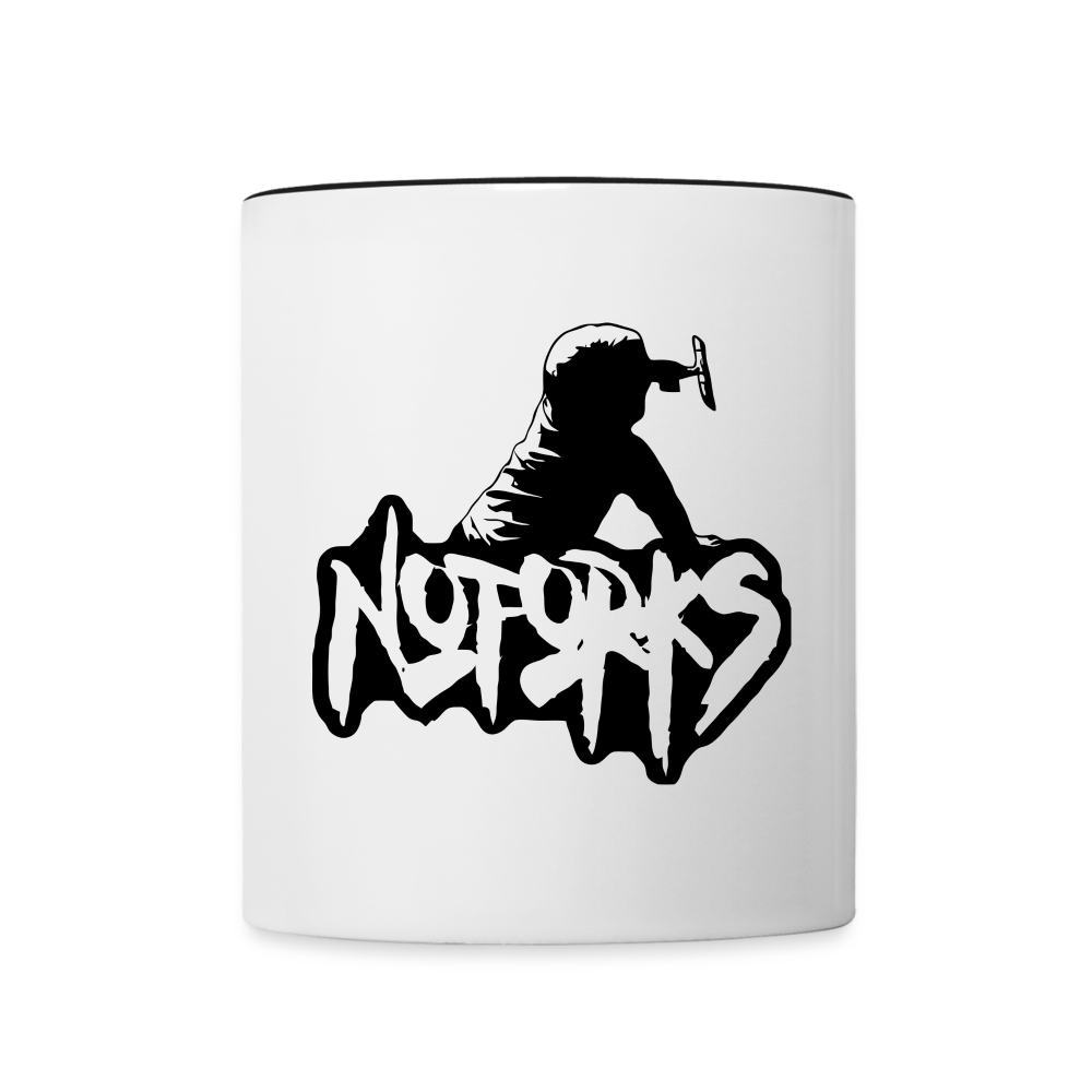 Sip Happens – No Forks Official Coffee Mug - white/black