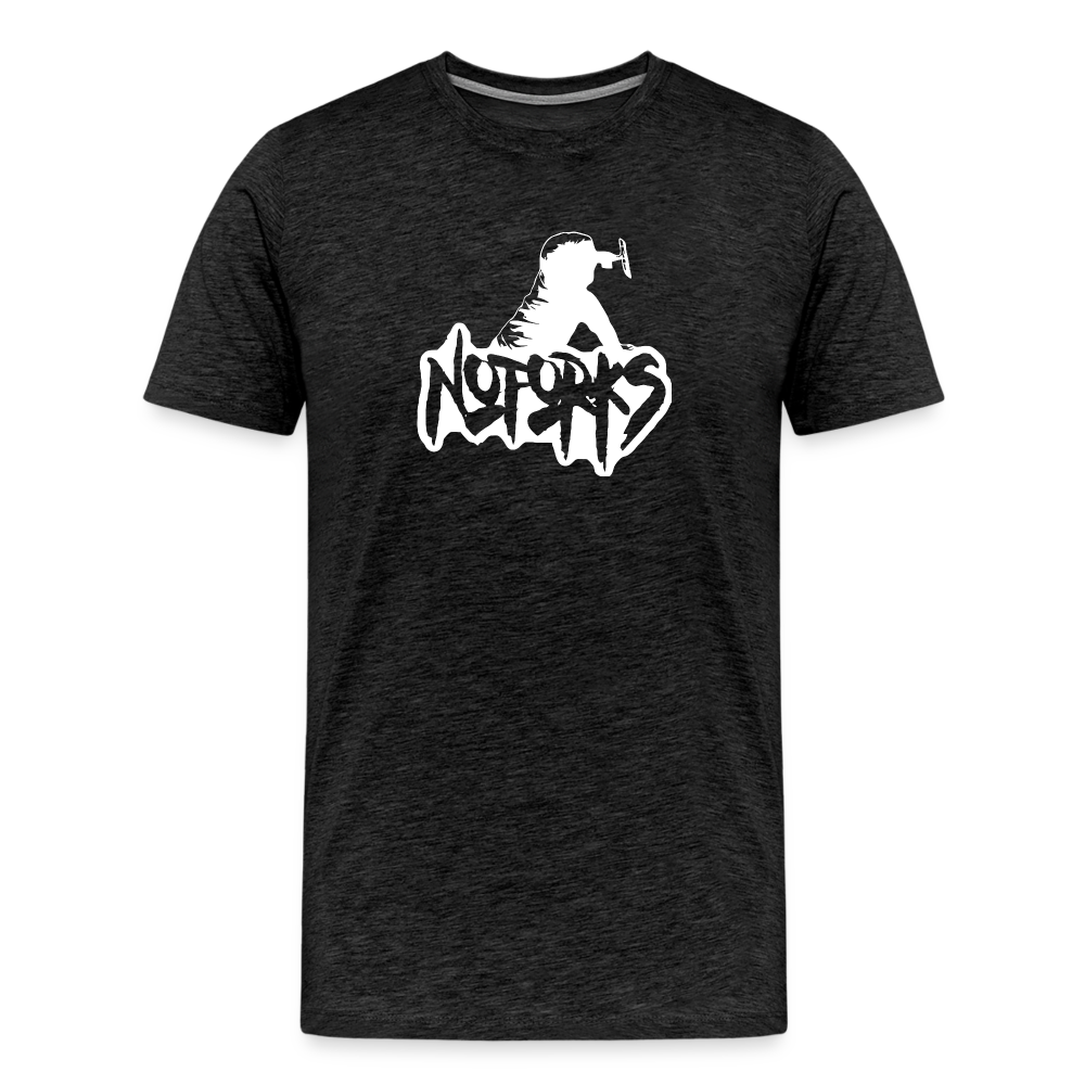 Unfork-gettable – No Forks Men’s Premium Tee (White Logo) - charcoal grey