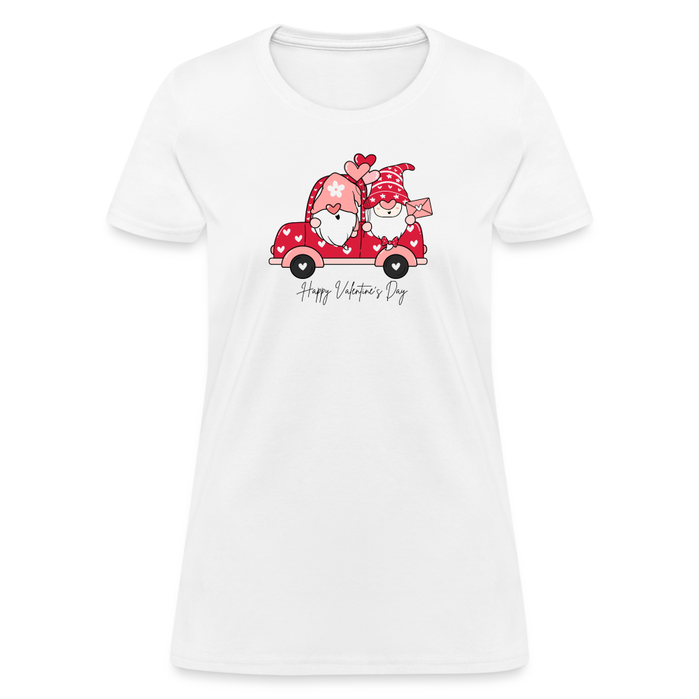 “Happy Valentine’s Day- Gnomes”-Women's T-Shirt - white